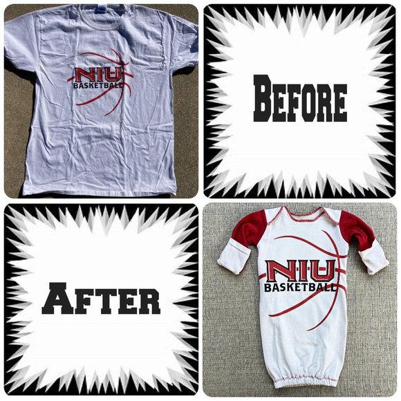 Northern Illinois University NIU Huskies Handmade newborn t-shirt sleep sack - Picture 2 of 12